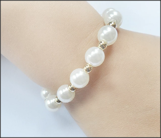 Bracelet Perles étoiles Et Strass Blanc - Pour Poupée Reborn Ou Bijou Fantaisie - Neuf