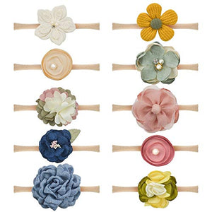Baby Bows and Headbands, Anne Set - 10 Pack