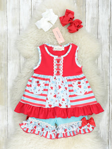Red, White, & Blue Popsicle Ruffle Outfit