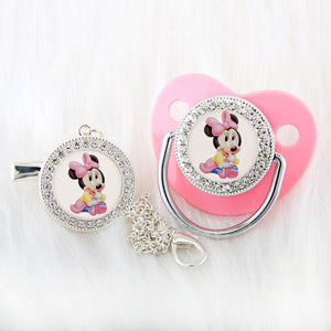 Rhinestone Pacifier with Clip & Magnet
