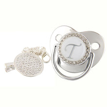 Load image into Gallery viewer, Letter Rhinestone Pacifier with Clip &amp; Magnet